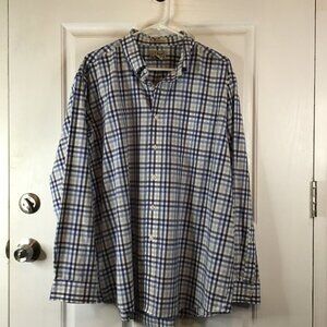 L.L Bean Long Sleeve Shirt Blue Plaid Men’s XL Reg Quiet Luxury Preppy old money